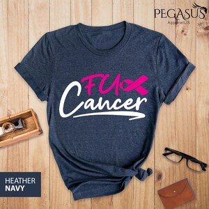 Fuck Cancer Shirt, Breast Cancer T-Shirt, Cancer Survivor Shirt, Positive Vibes, Fighter Shirt, Breast Cancer, Cancer Ribbon Shirt image 7