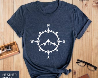 Compass Mountain Shirt, Compass shirt, Overlanding Shirt, Camping Shirt, Adventure Shirt, Funny Compass Hiking Camping Shirt