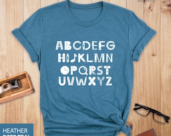 Alphabet Shirt, ABC Shirt, Daycare Teacher, Teacher Appreciation Gift, Kindergarten Teacher Tee, Preschool Teacher Shirt, Teacher Shirt