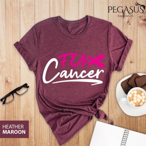 Fuck Cancer Shirt, Breast Cancer T-Shirt, Cancer Survivor Shirt, Positive Vibes, Fighter Shirt, Breast Cancer, Cancer Ribbon Shirt image 6