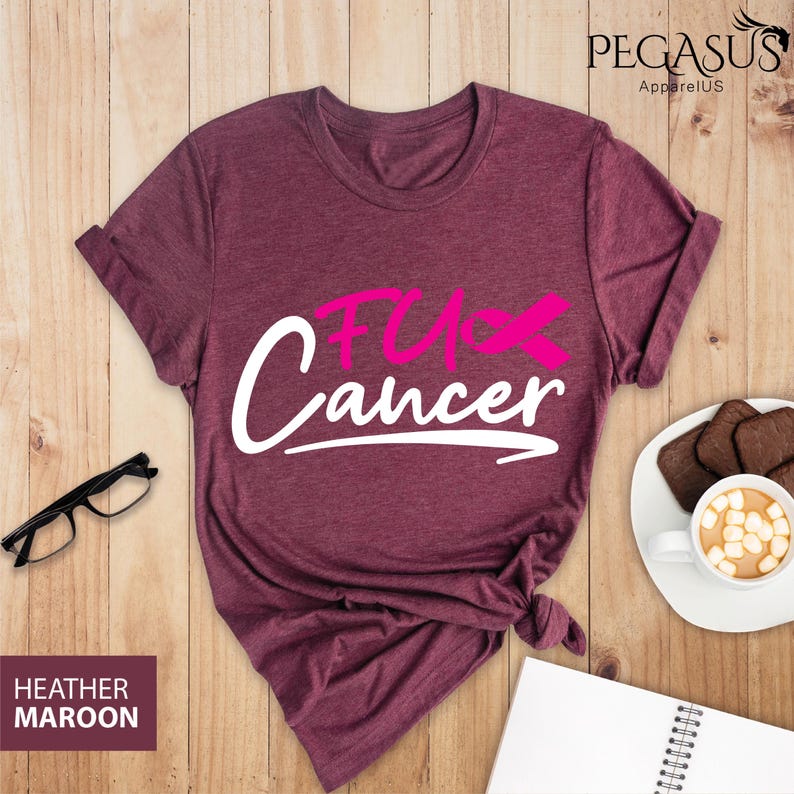 Fuck Cancer Shirt, Breast Cancer T-Shirt, Cancer Survivor Shirt, Positive Vibes, Fighter Shirt, Breast Cancer, Cancer Ribbon Shirt image 6