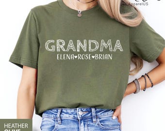 Personalized Grandma Shirt, Nana Shirt, Personalized Grandma, Mothers Day Gift for Grandma, Grandkids Names, Customized Mother's Day Gift