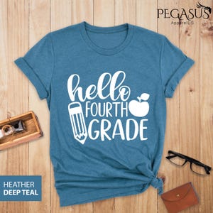 Hello 4th Grade Shirt, Fourth Grade Teacher Shirt, Grade Gift for Teachers, 4th Grade, Back to School Shirt, Fourth Grade Squad Crew Tees