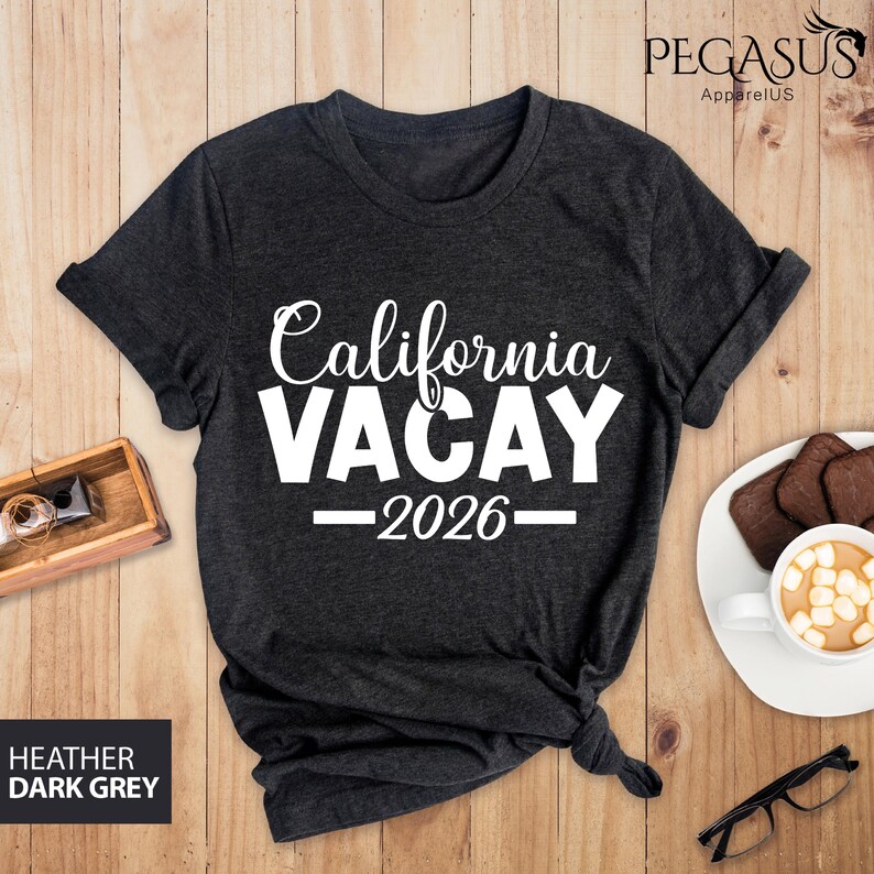 California Vacay 2026 Shirt, West Cost Vacation Tee, California Dreaming Tee, Family Vacation Shirt, Cali Girl Shirt, Trendy California Tee image 3