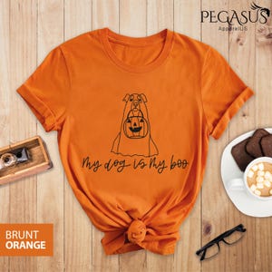 My Dog is My Boo Shirt, Halloween Pet Graphic Tee, Horror Shirt Gifts for Dog Owner, Dog Lover Gift, Halloween Dog Shirt, Ghost Dog Shirt