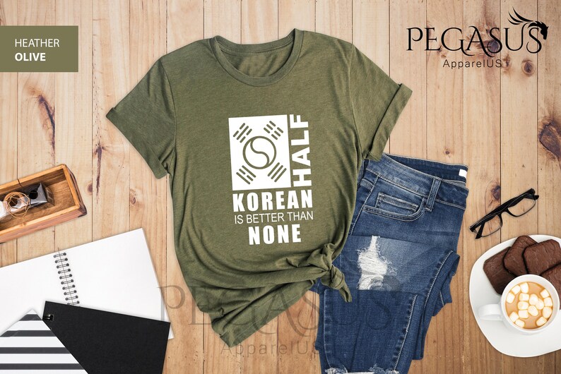 Half Korean Is Better Than None Shirt, Funny South Korea T-Shirt, Korean American Tee, Made In America With Korean Parts, Half Korean Gift image 7