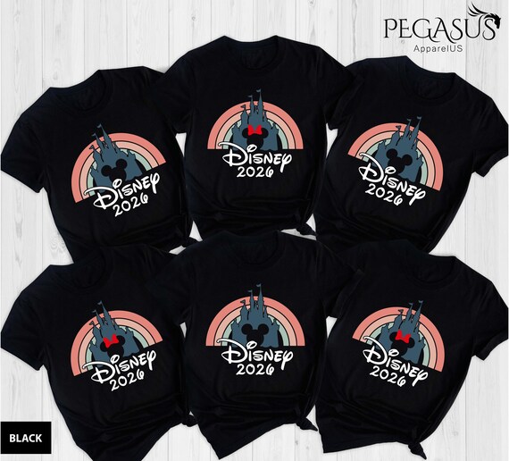 Disney 2026 Shirt, Magical Castle Shirt, Disney Castle Shirt, Disneyworld Group Shirt, Disney Couple Shirts, Disney Rainbow Shirt