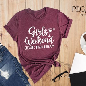 Girls Weekend Cheaper Than Therapy, Bachelorette Party Shirt, Squad Goals Shirts, Girls Vacation, Girls Trip Shirt, Matching Vacation Shirts