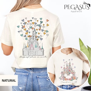 Happiest Place on Earth Shirt, Disneyland Castle T-shirt, Women's Magical Castle Tee, Matching Disneyland Group Vacation Tees, Girls Disney