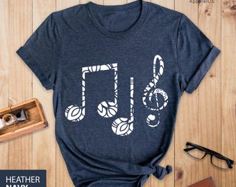 Musical Notes Mandala Shirt, Music Teacher Shirt, Gift For Music Teacher, Birthday Gift, Gift For Her, Music Mandala Shirt, Musician Gift