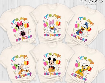 Mickey and Co It's My Birthday T-shirt, Custom Disney Mickey and Friends Balloon, Disney Characters Birthday Party Squad, Family Matching