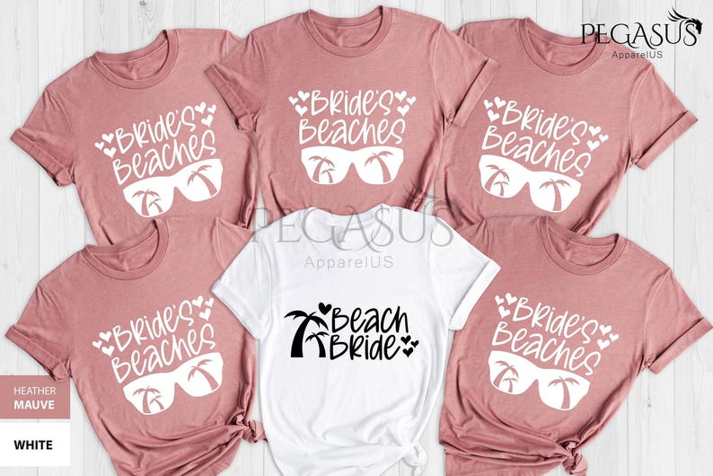 Brides Beaches Shirt, Beach Bachelorette Party Shirts, Beach Bride Shirt, Maid of Honor Shirts, Bridesmaid Shirts, Bride Gift, Bridal Gift immagine 1
