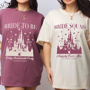 Custom Disney Bachelorette Party Shirt, Bride Crew Tee, Minnie Bride Shirt, Team Bride Shirt, Magic Kingdom Comfort Colors® Bride To Be Tees