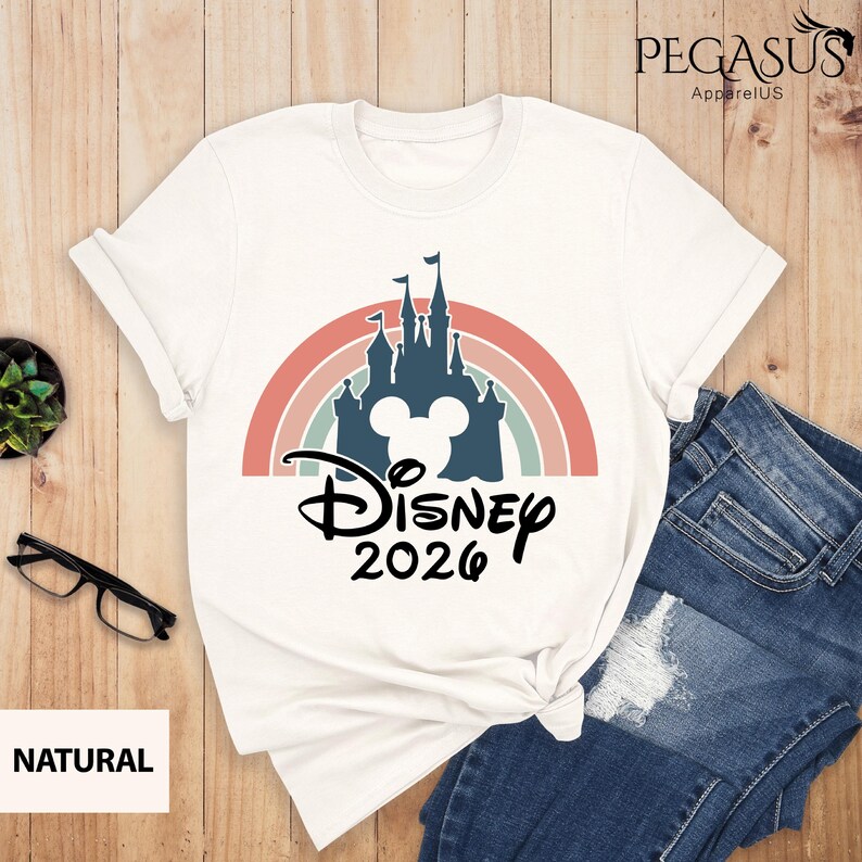 Disney 2026 Shirt, Magical Castle Shirt, Disney Castle Shirt, Disneyworld Group Shirt, Disney Couple Shirts, Disney Rainbow Shirt image 2