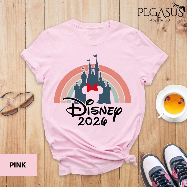 Disney 2026 Shirt, Magical Castle Shirt, Disney Castle Shirt, Disneyworld Group Shirt, Disney Couple Shirts, Disney Rainbow Shirt image 9