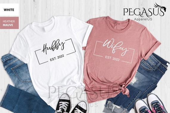 Hubby Wifey Shirts, Honeymoon shirts, Mr and Mrs Shirt, Couples Shirts, Gift For Husband, Gift For Wife, Engagement Gift, Wedding Shirts
