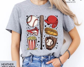 Baseball Shirt, Retro Gameday Baseball Shirt, Women Baseball Shirt, Gift for Mom, Funny Baseball Lover Gift, Baseball Season Outfit