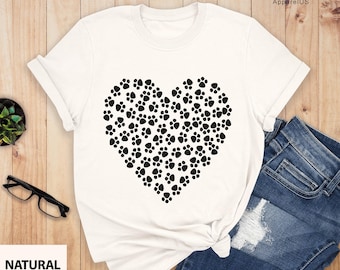 Paws Heart Shirt, Dog Love Shirt, Dog Love Shirt, Dog Mother, Mom Dog Shirt, Mother's Day Gift, Funny Mom Shirts, Gift For Mom, Pet Lover
