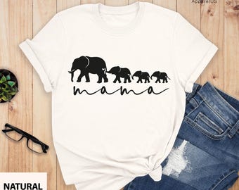 Elephant Mom Shirt, Mama Baby Elephant Tee, Elephant Lover Shirt, Funny Mom Shirt, Gift For Mom, Mom T-Shirts, Cool Mom Shirts