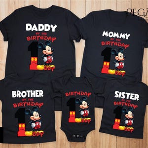 1st Birthday Mickey Shirt, Mickey Birthday Family Tees, Mommy of the Birthday Boy Mickey Mouse, Disney Birthday Gift, Family Disney Matching