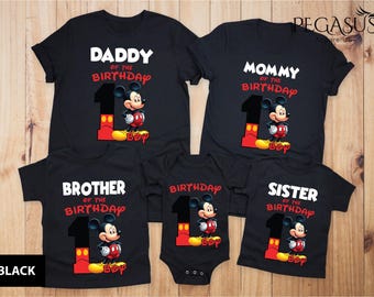 1st Birthday Mickey Shirt, Mickey Birthday Family Tees, Mommy of the Birthday Boy Mickey Mouse, Disney Birthday Gift, Family Disney Matching