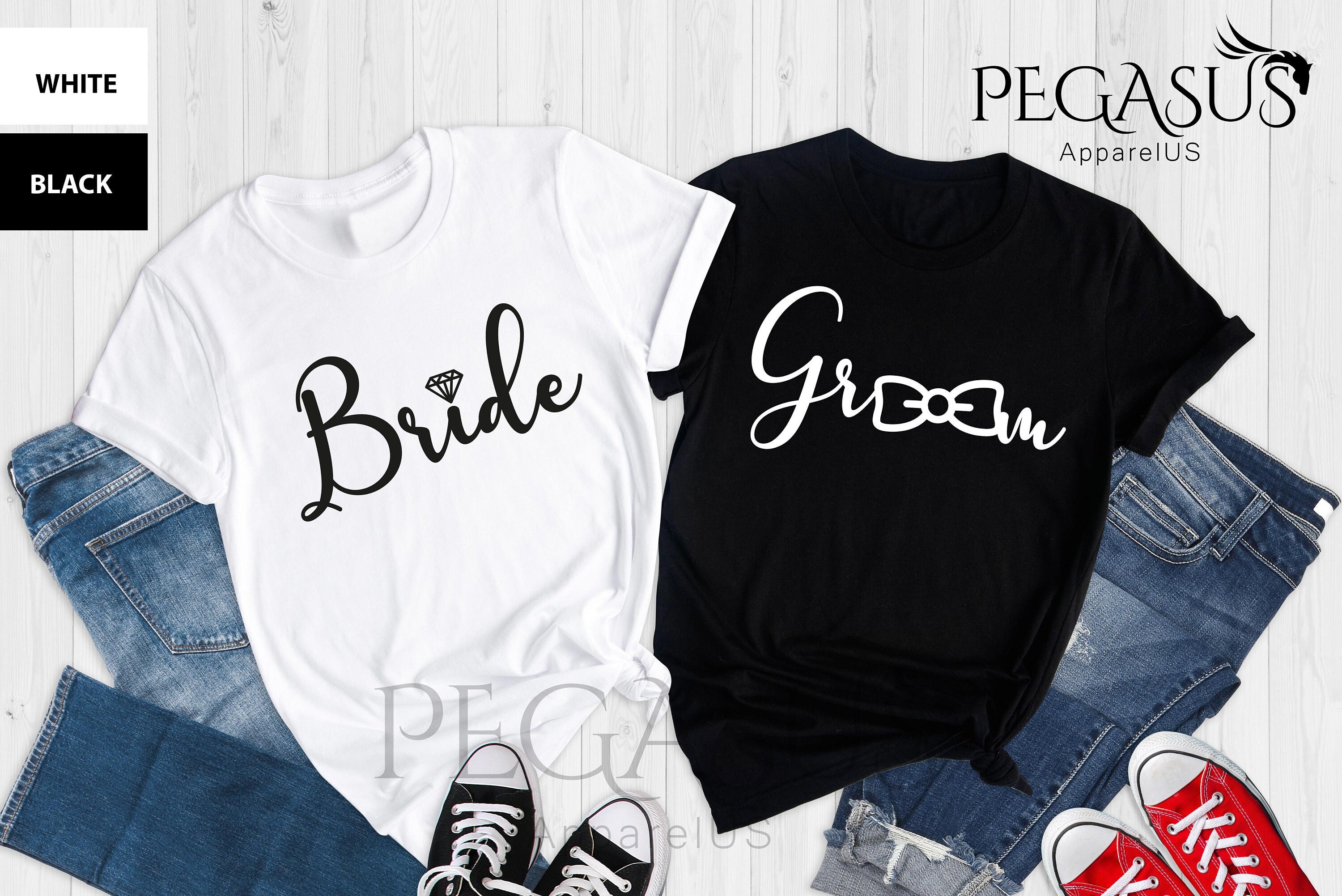 Bride and Groom Shirt Bride T shirt Groom Shirt Wedding Shirt Bachelorette Party Married Shirt Bridal Shirt Couple Matching Shirt Etsy