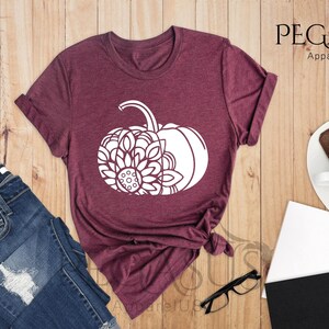 Mandala Pumpkin Shirt, Floral Pumpkin Shirt, Mandala Shirt, Fall Shirt, Pumpkin Mandala Shirt, Pumpkin Carving Tee, Hello Pumpkin Shirt image 1