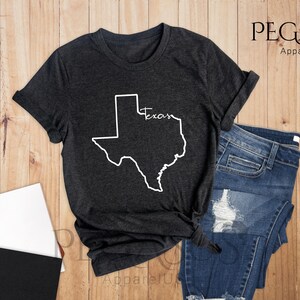 Texas Shirt Texas Map Silhouette Tee Texas Cities Shirt - Etsy