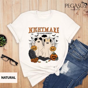 Nightmare on Main Street T-shirt, Vintage Mickey Halloween Tee, Funny Spider Skeleton Retro Disney Shirt for Halloween 2025 Party Shirts