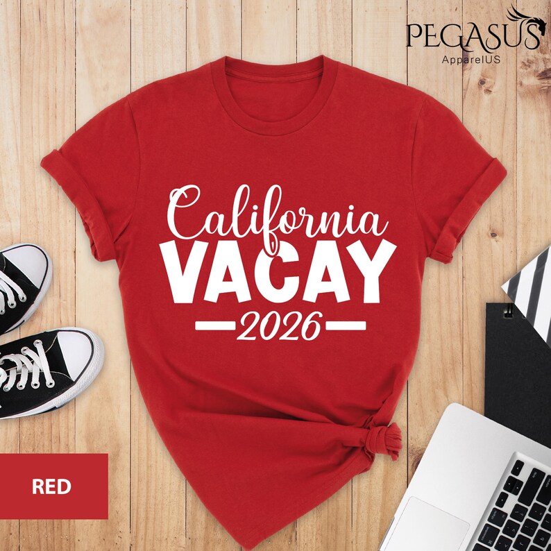 California Vacay 2026 Shirt, West Cost Vacation Tee, California Dreaming Tee, Family Vacation Shirt, Cali Girl Shirt, Trendy California Tee image 10