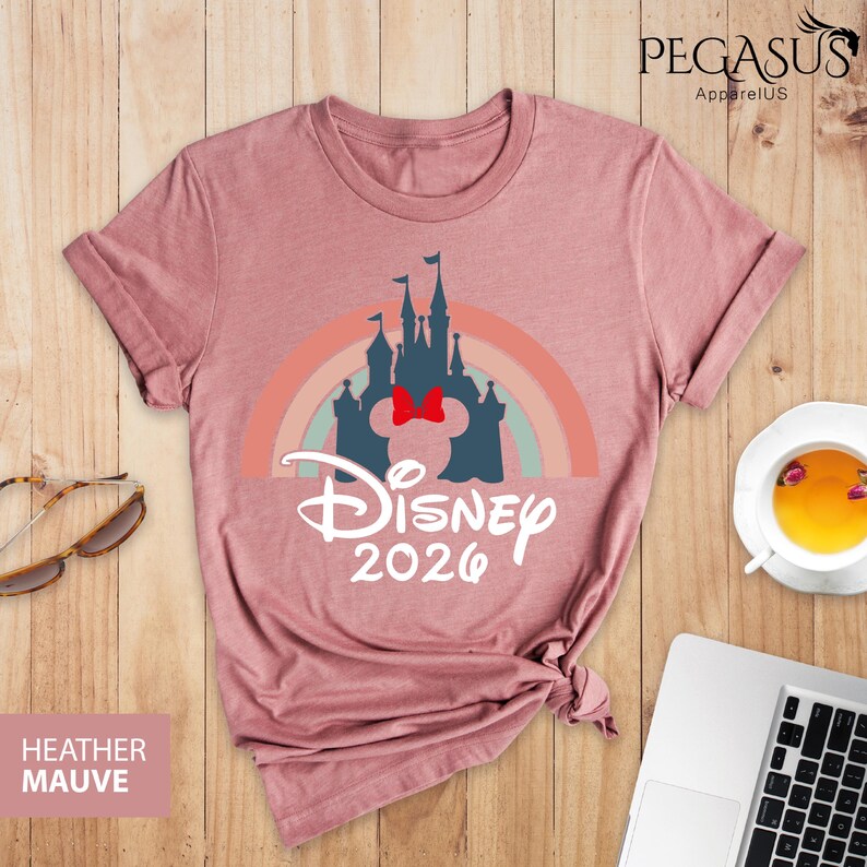 Disney 2026 Shirt, Magical Castle Shirt, Disney Castle Shirt, Disneyworld Group Shirt, Disney Couple Shirts, Disney Rainbow Shirt image 6