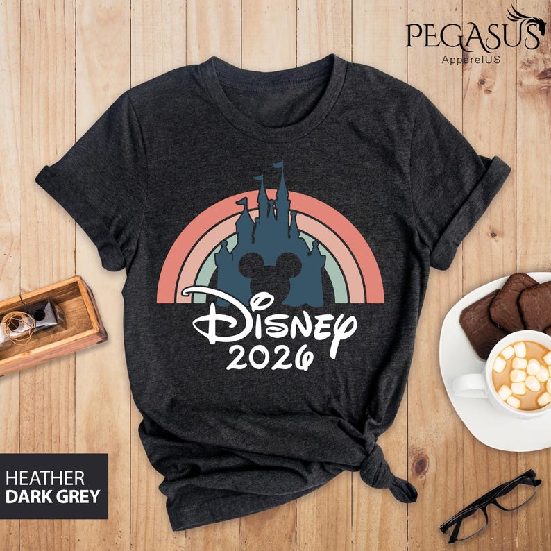 Disney 2026 Shirt, Magical Castle Shirt, Disney Castle Shirt, Disneyworld Group Shirt, Disney Couple Shirts, Disney Rainbow Shirt image 4