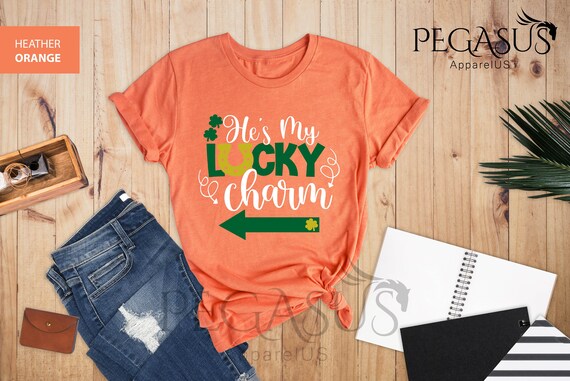 Matching Couple St. Patrick's Day Gift She's My Lucky Charm T-Shirt Matching Couple St. Patrick's Day Gift She's My Lucky Charm T-Shirt
