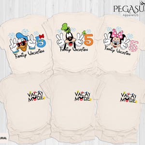Disney Family Shirts Front and Back Design, Vacay Mode Front, Matching Disney Shirts, Disney Shirt, Custom Disney, Mickey and Co Disney Trip