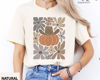 Howdy Pumpkin Shirt, Western Fall Shirt, Fall Vibes, Fall Sweatshirt, Thanksgiving Gift, Cowgirl Shirt, Boho Pumpkin Shirt, Vintage Fall Tee