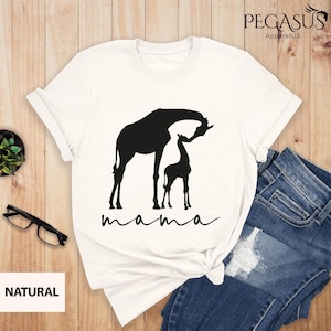Mama Giraffe T-Shirt, Moms Birthday Shirt, Cute Giraffe Gift Shirt, Funny Mommy Family Tee, Gift For Mother Day Shirt, Baby and Mama Giraffe