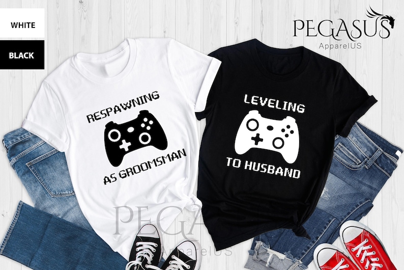 Leveling To Husband - Respawning As Groomsman Shirt, Gamer Groom Bachelor Party Gift, Gamer Groom Team, Funny Groomsman Shirt, Groom Crew image 1