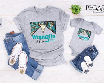 Wranglin Mini Shirt, Wranglin Shirt, Cow Print Shirt, Wranglin Tee, Western Shirt, Howdy Shirt, Cow Shirt, Wranglin Couple Shirt