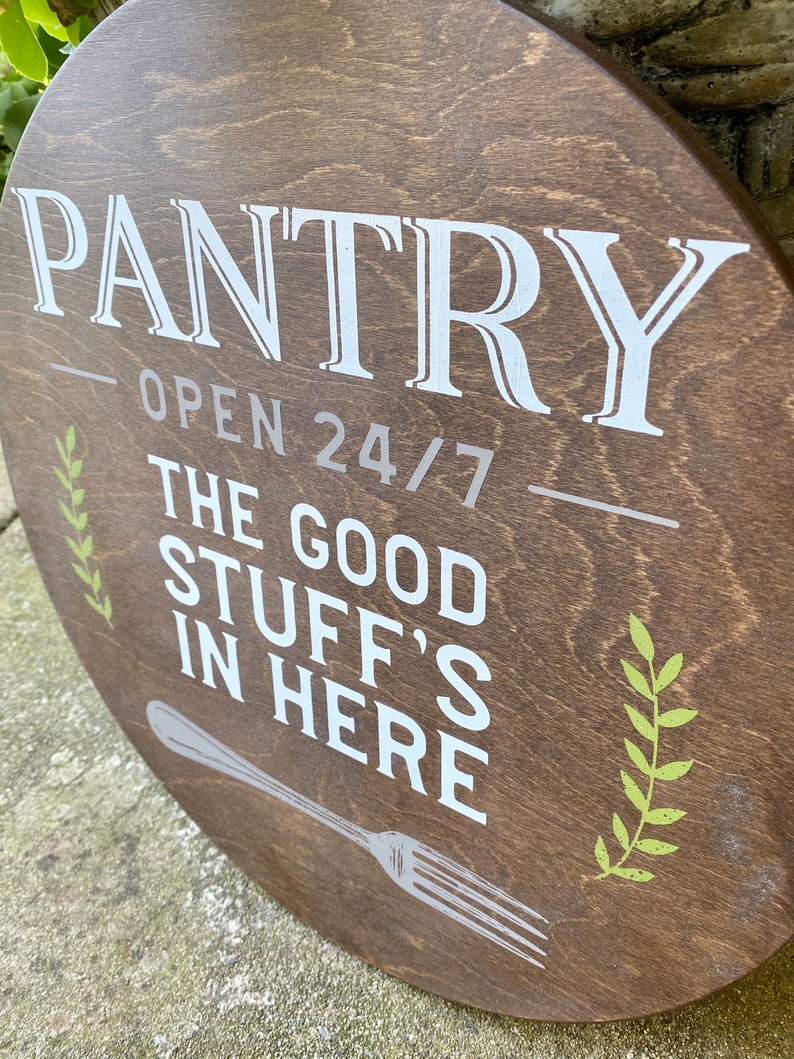 Pantry Open 24/7 Wood Sign 16 Circle | Etsy
