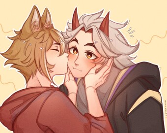 Genshin Impact Ittorou Itto and Gorou Print