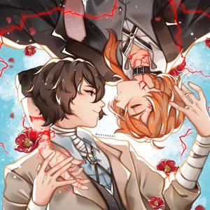 Bungou Stray Dogs Soukoku Dazai Osamu and Chuuya Nakahara Print
