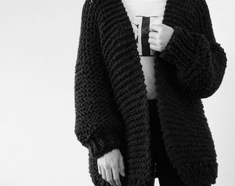 Super Chunky Knit Cardigan Pattern Instant Download, Hand Knitted