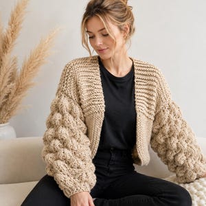 Bubble Crop Cardigan - Etsy