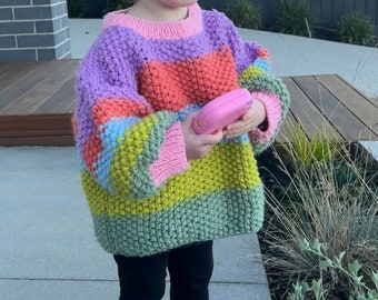 TODDLER Chunky Knitted SWEATER PATTERN | Chunky Knitting Pattern | Toddler Knitting Pattern | Toddler Knitted Jumper Pattern | Baby Knitting