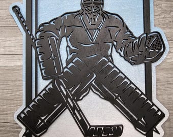 Custom Laser Cut Hockey Goalie Sign: Personalized Senior Hockey Gift