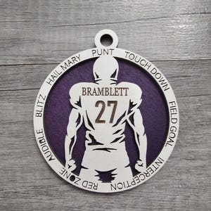 Personalized Football Ornament: Custom Team Jersey, Senior Gift image 11