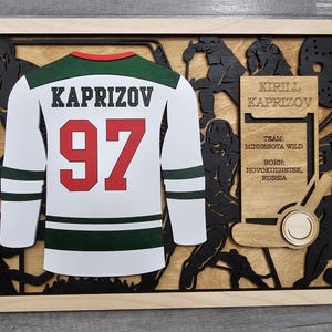 Custom Hockey Sign: Personalized Wood Tiered Tray Decor