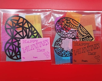 Heart Suncatcher Kit: Valentine's Day Kid Craft, Set of 2