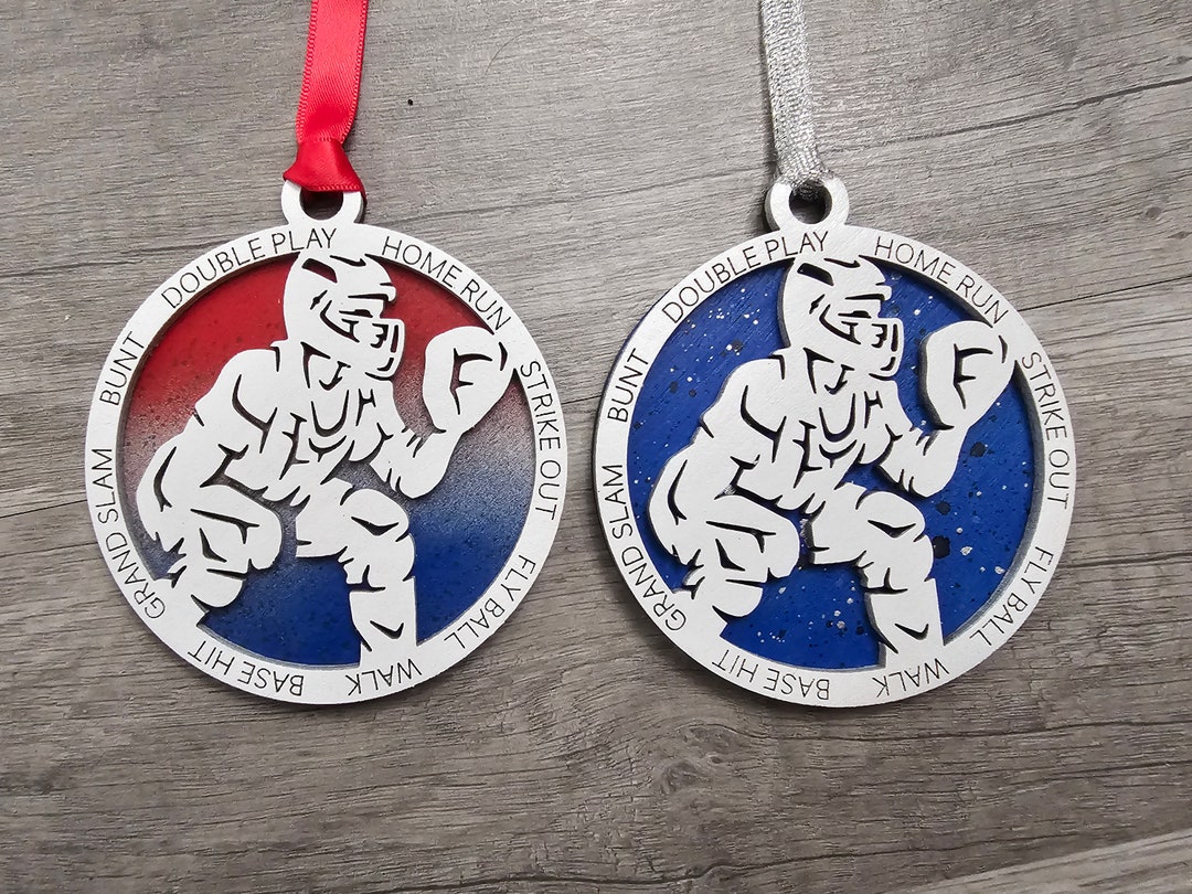 Baseball Catcher Ornament, Custom Baseball Ornament, Personalized