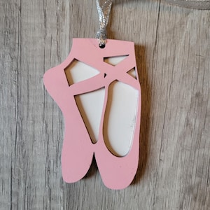 Hand Painted Ballet Slipper Ornament: Custom Pointe Shoe, Dancer Gift